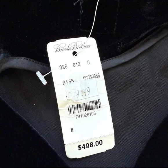 NWT!!! Brooks Brothers long velvet black dress size 8 US Retail 498$ - Picture 4 of 8